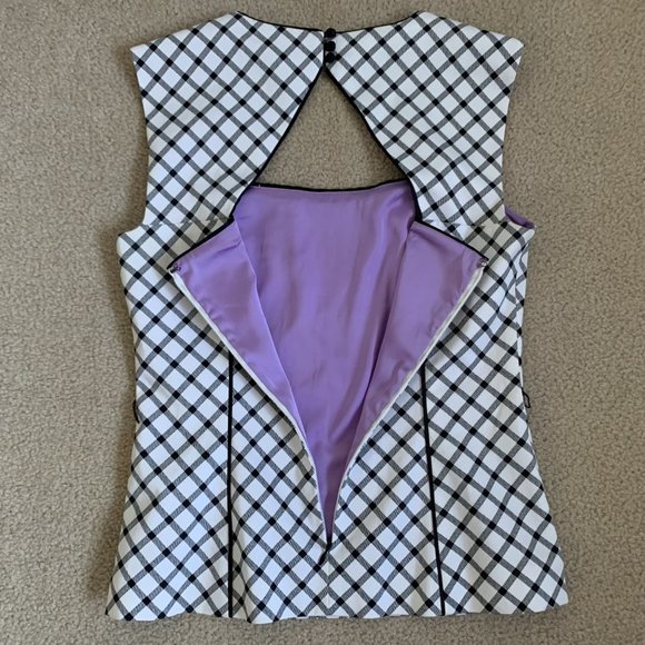 White House Black Market Plaid Top - Picture 5 of 11